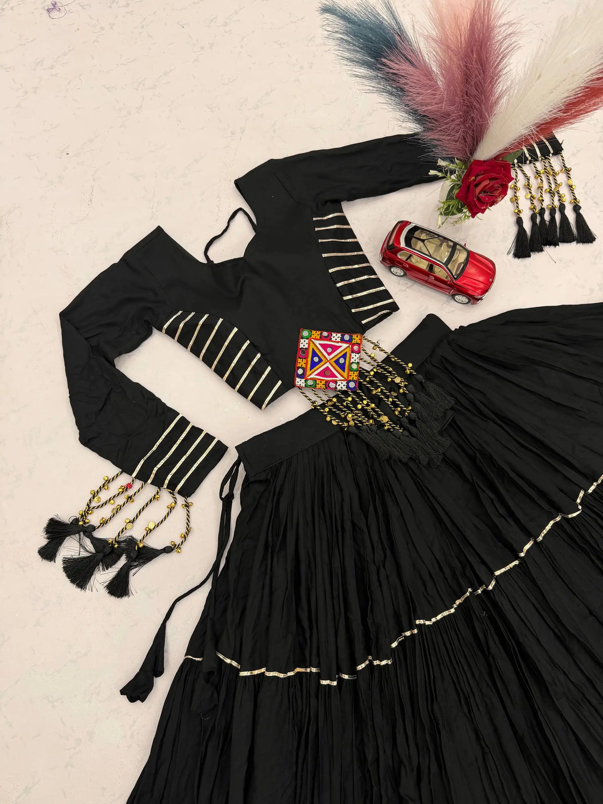 Jet Black Gota Chaniya Choli Set