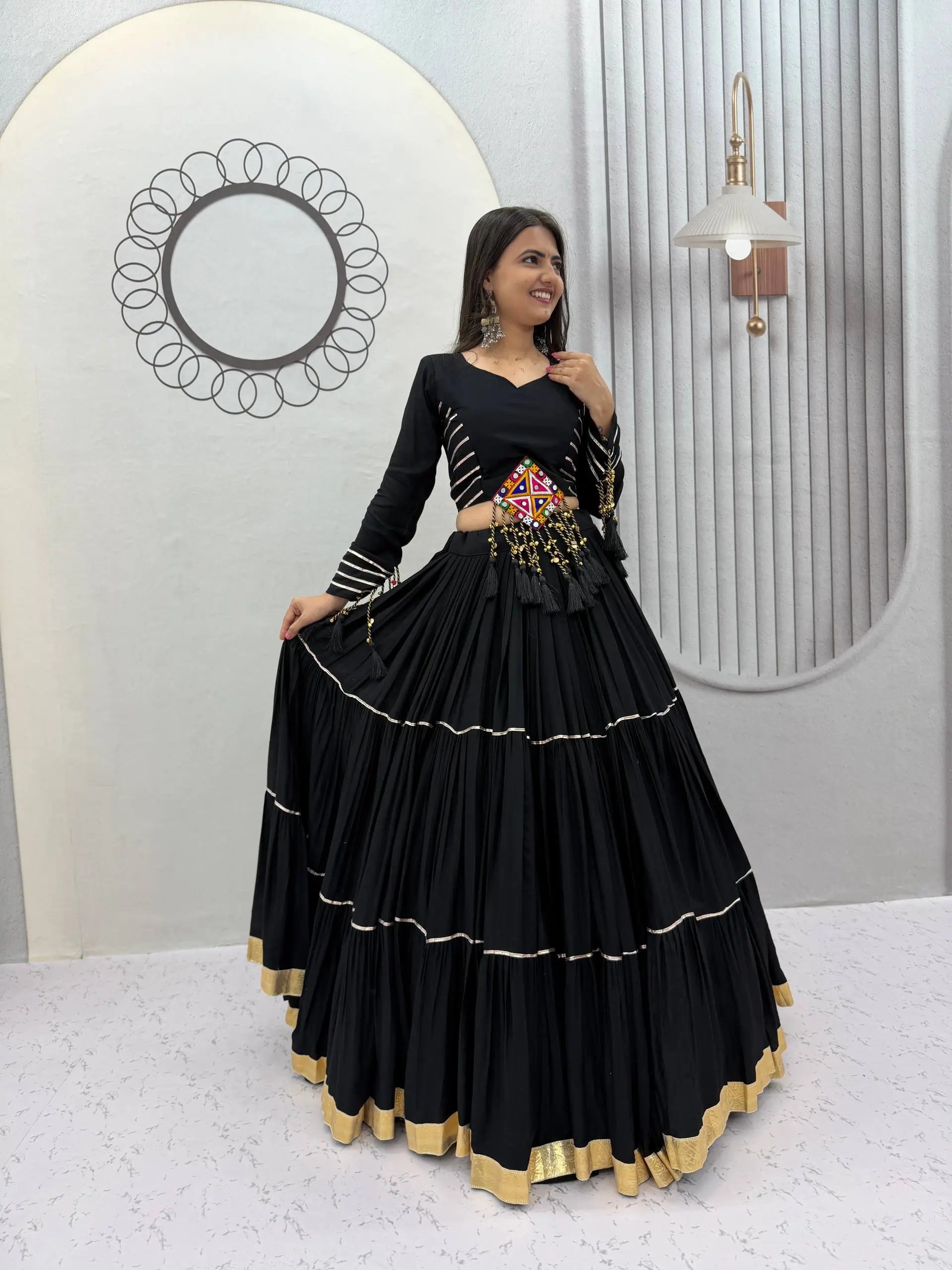 Jet Black Gota Chaniya Choli Set