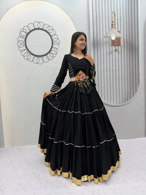 Jet Black Gota Chaniya Choli Set