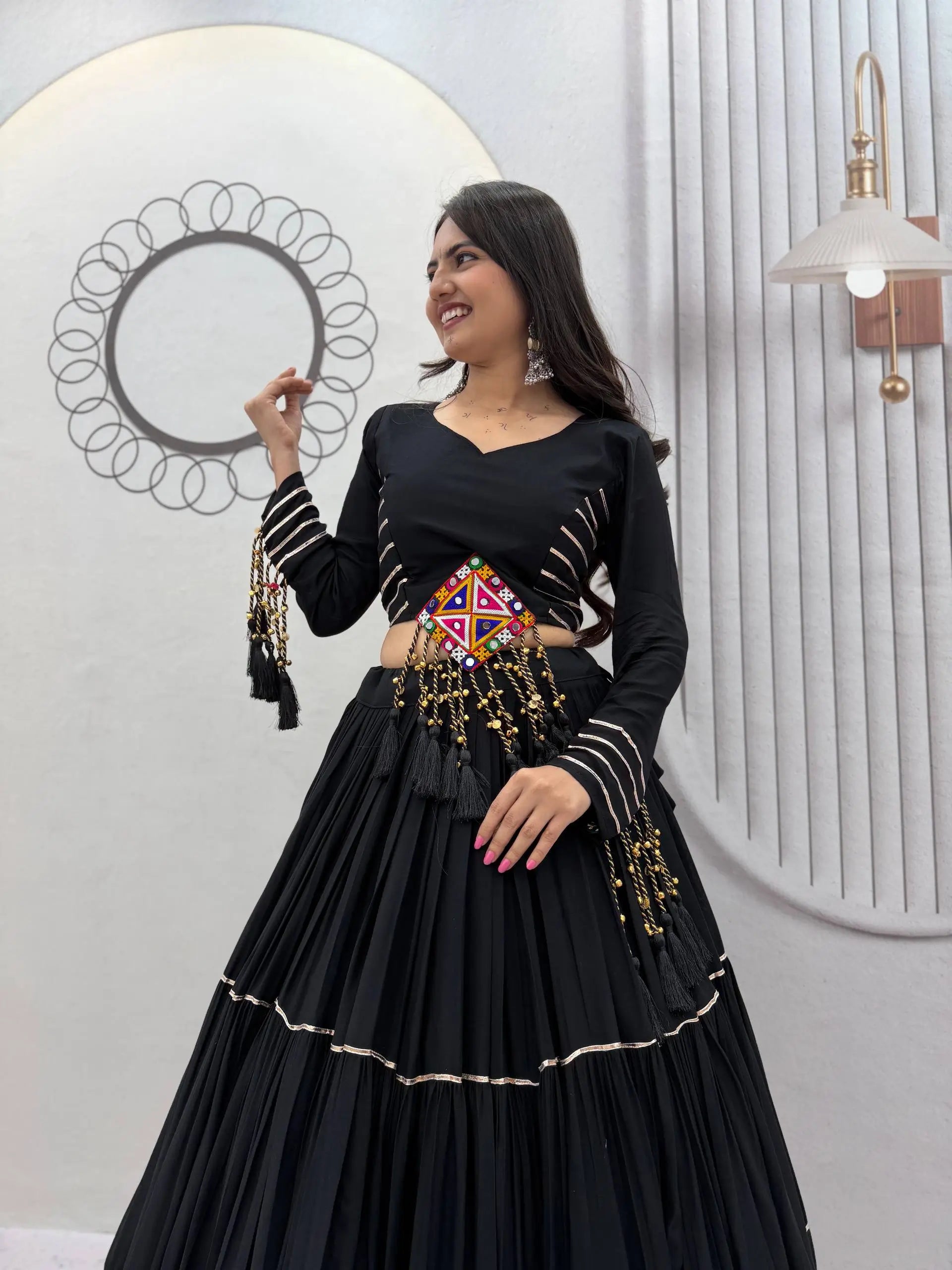 Jet Black Gota Chaniya Choli Set