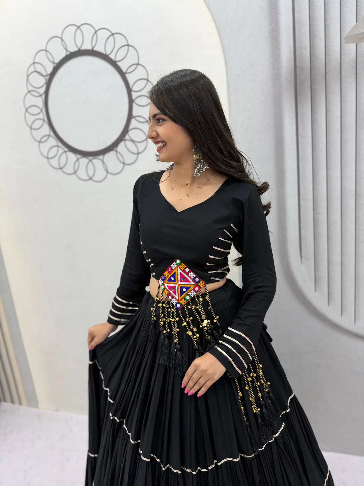 Jet Black Gota Chaniya Choli Set