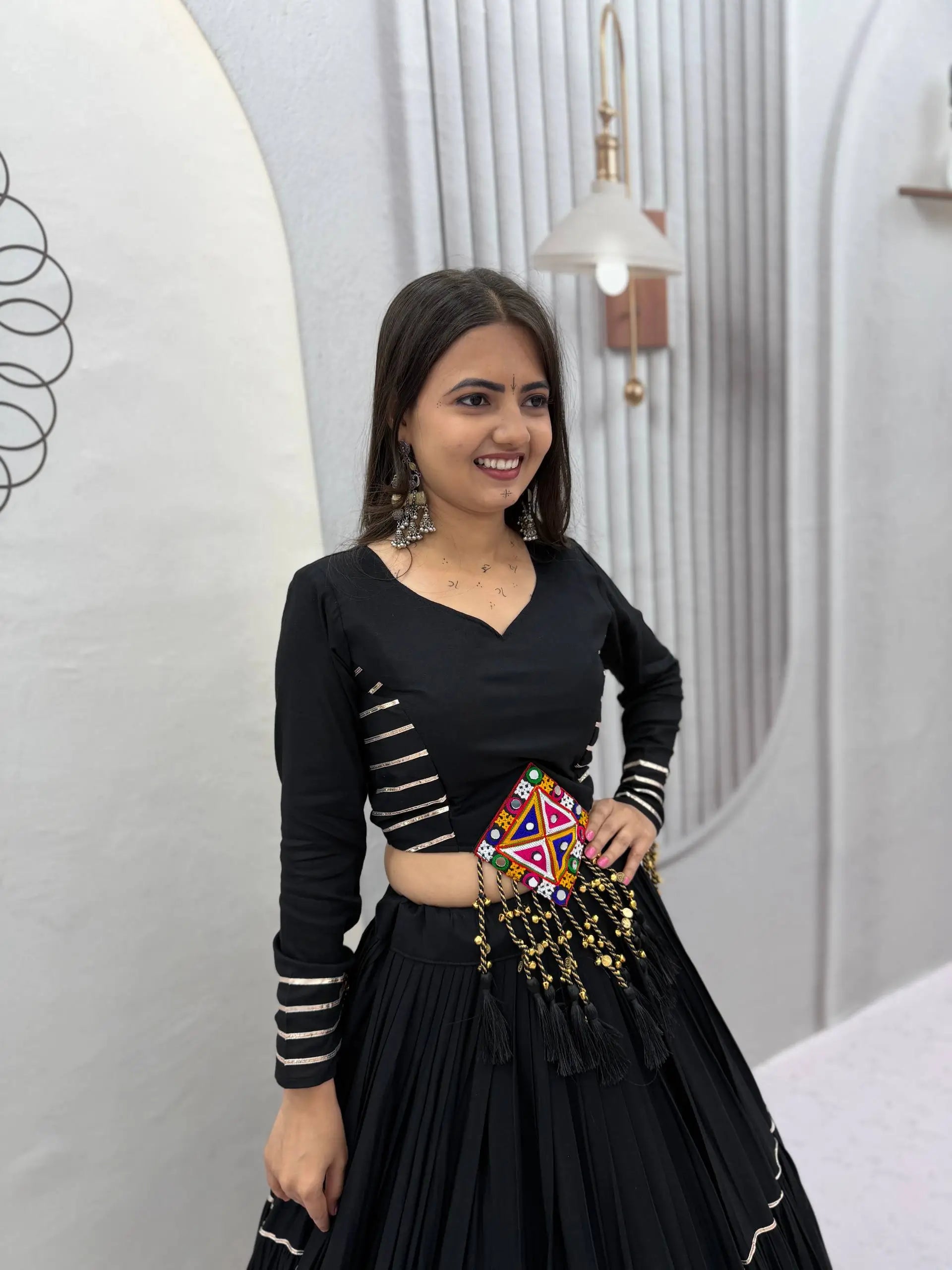 Jet Black Gota Chaniya Choli Set
