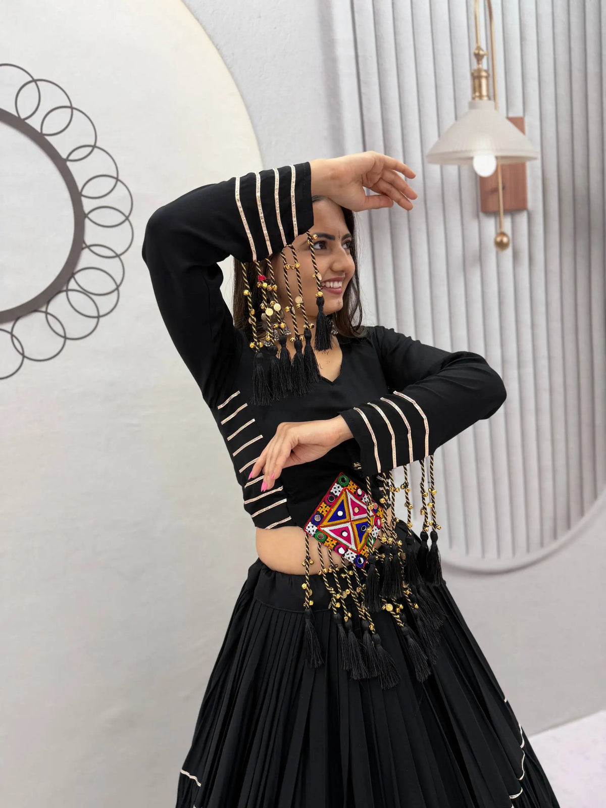Jet Black Gota Chaniya Choli Set