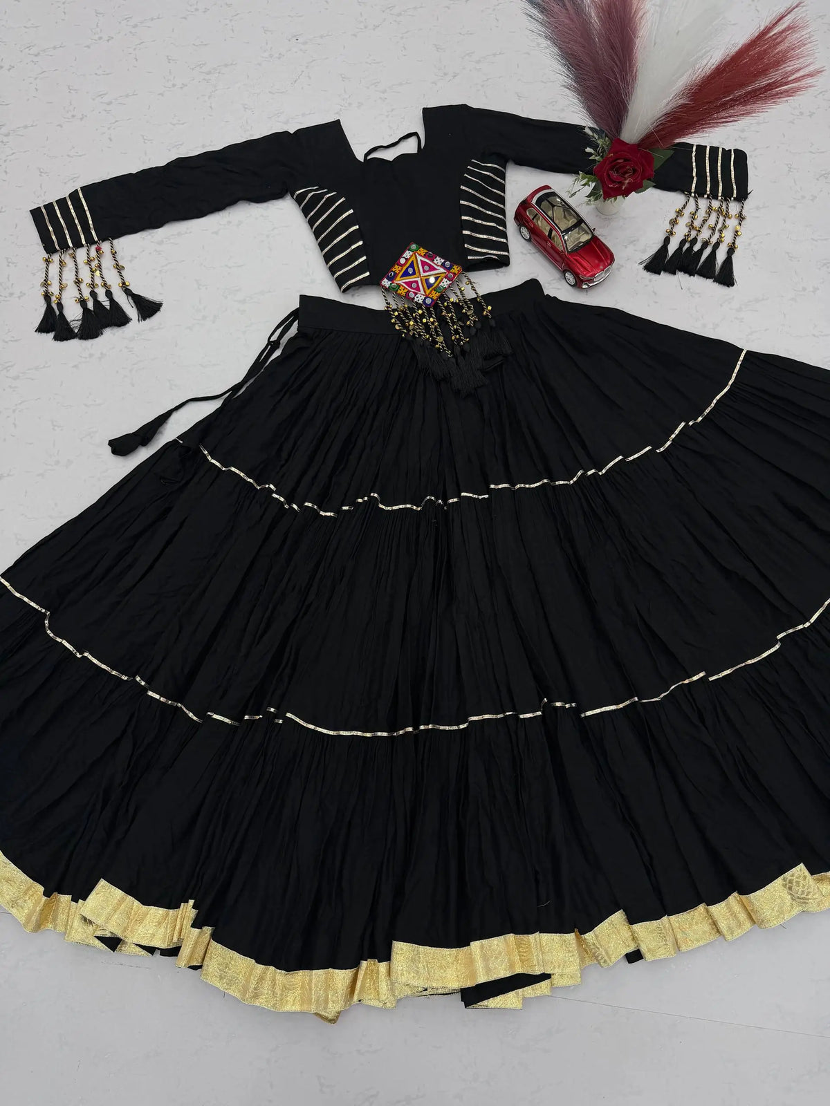 Jet Black Gota Chaniya Choli Set