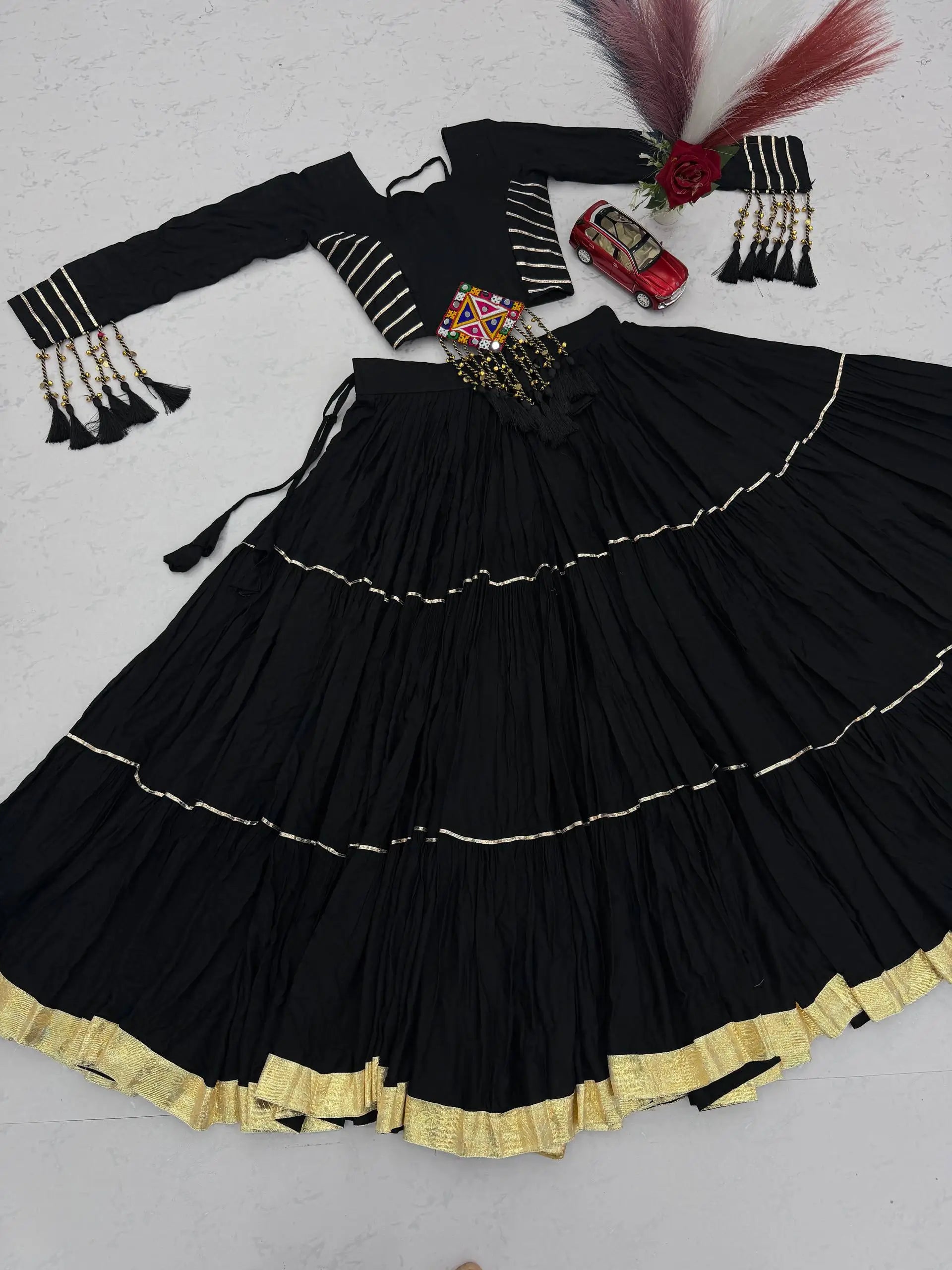 Jet Black Gota Chaniya Choli Set