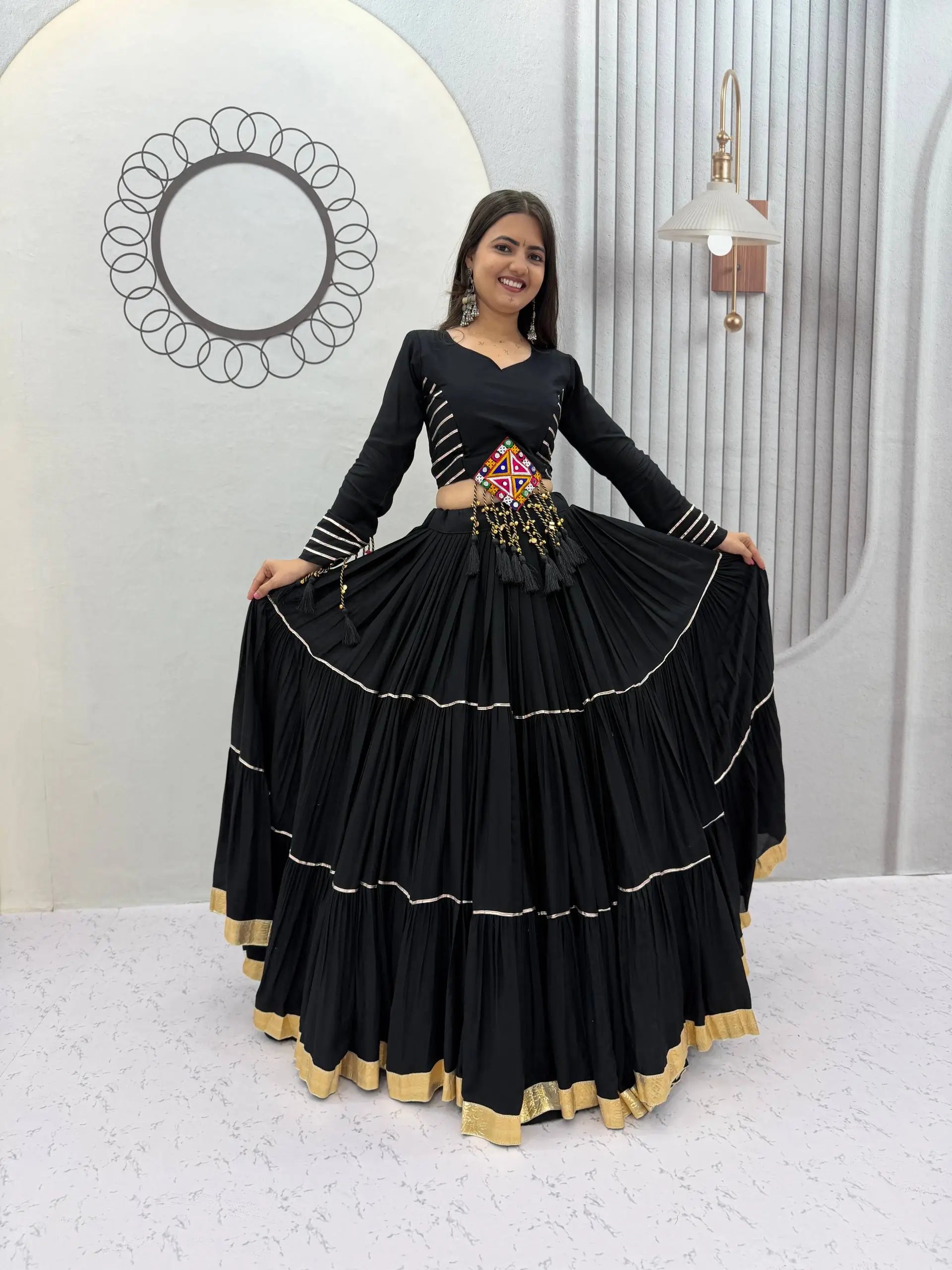 Jet Black Gota Chaniya Choli Set