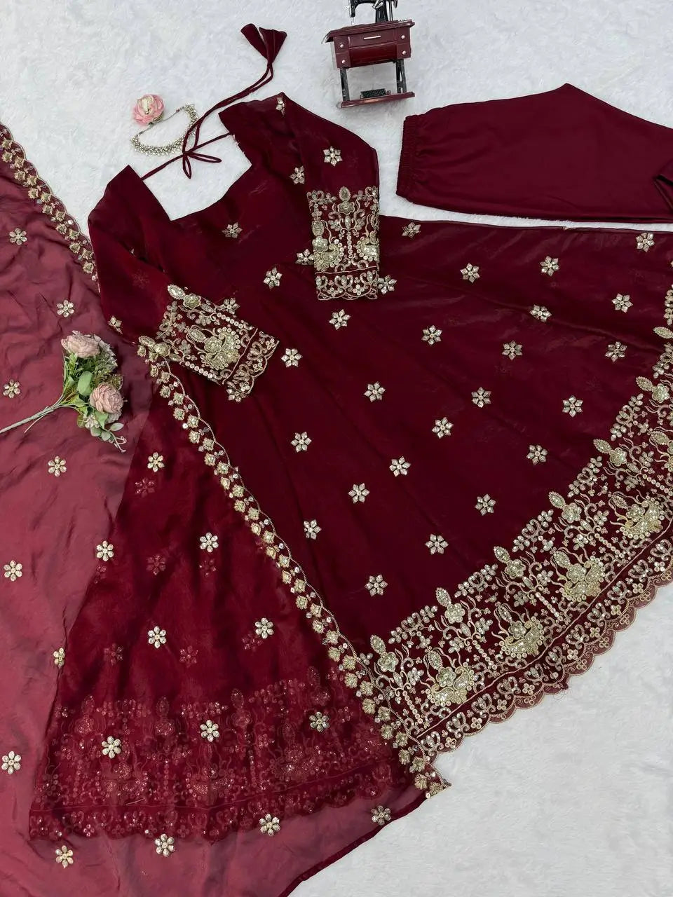 Jewel Tone Sequin Anarkali