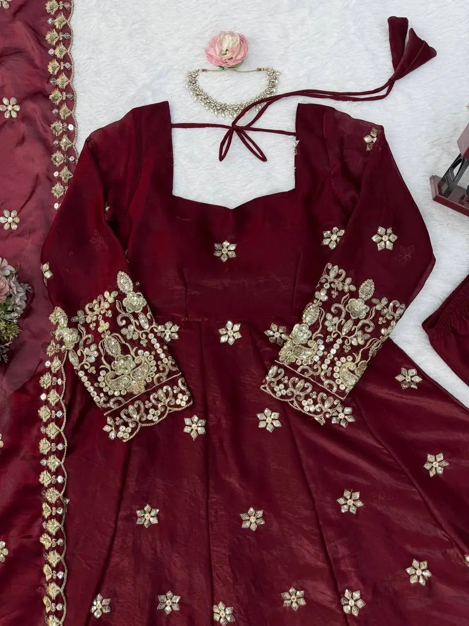 Jewel Tone Sequin Anarkali