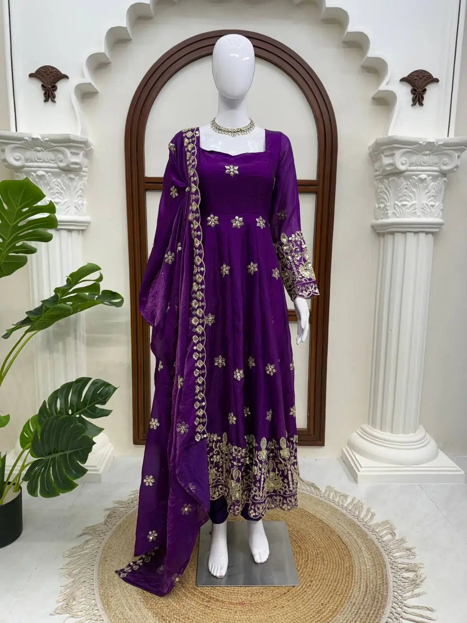 Jewel Tone Sequin Anarkali