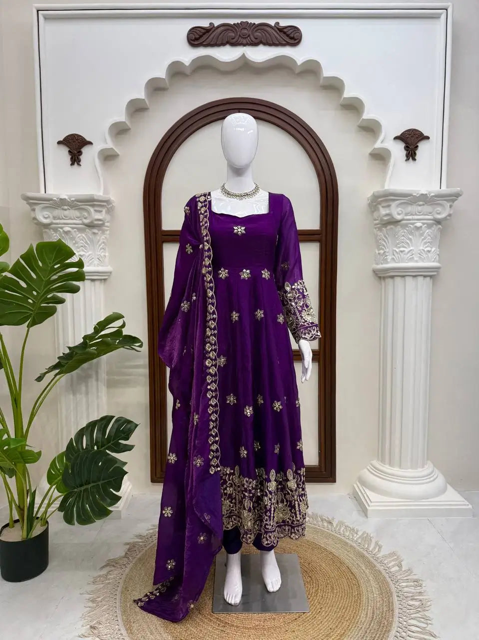 Jewel Tone Sequin Anarkali