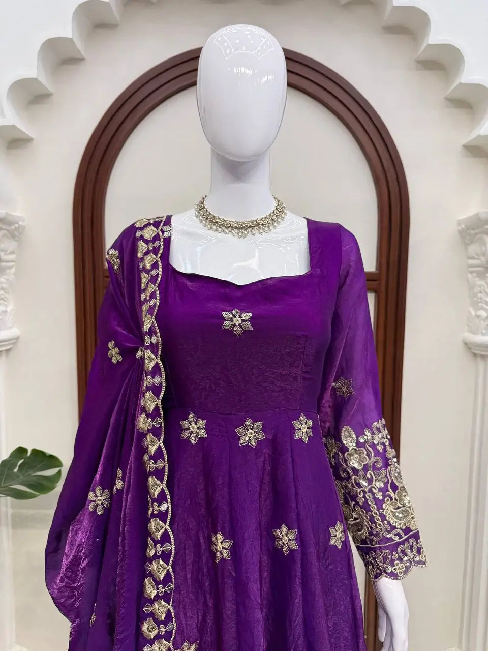 Jewel Tone Sequin Anarkali
