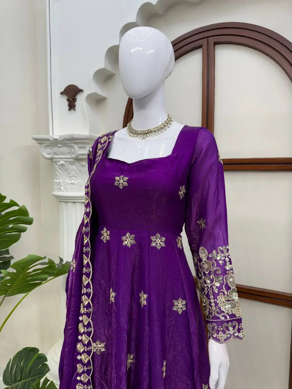 Jewel Tone Sequin Anarkali