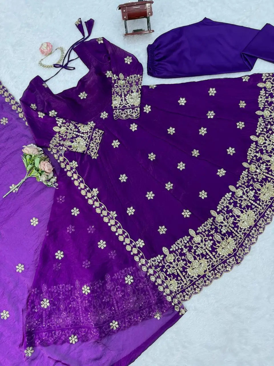 Jewel Tone Sequin Anarkali