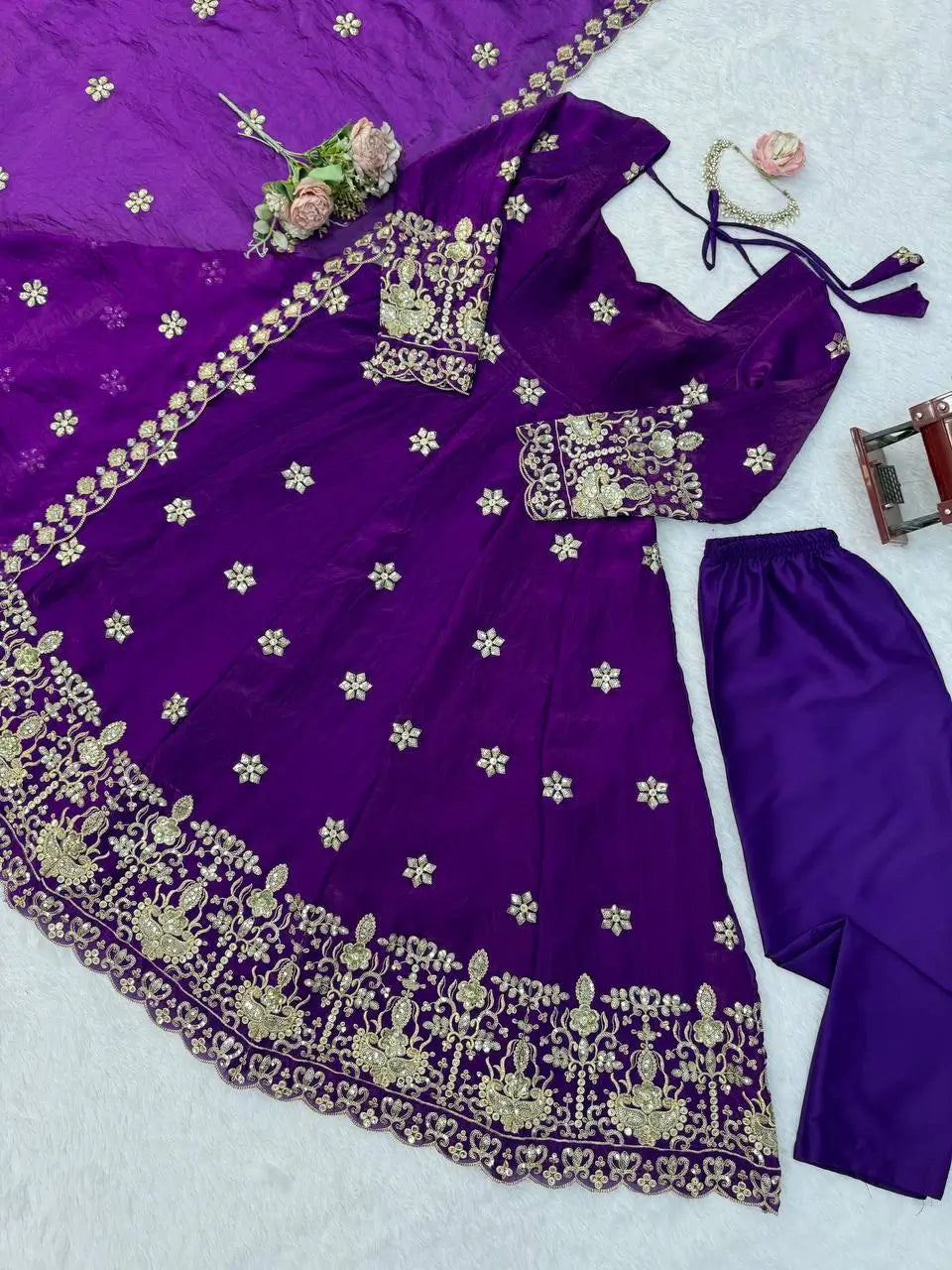 Jewel Tone Sequin Anarkali