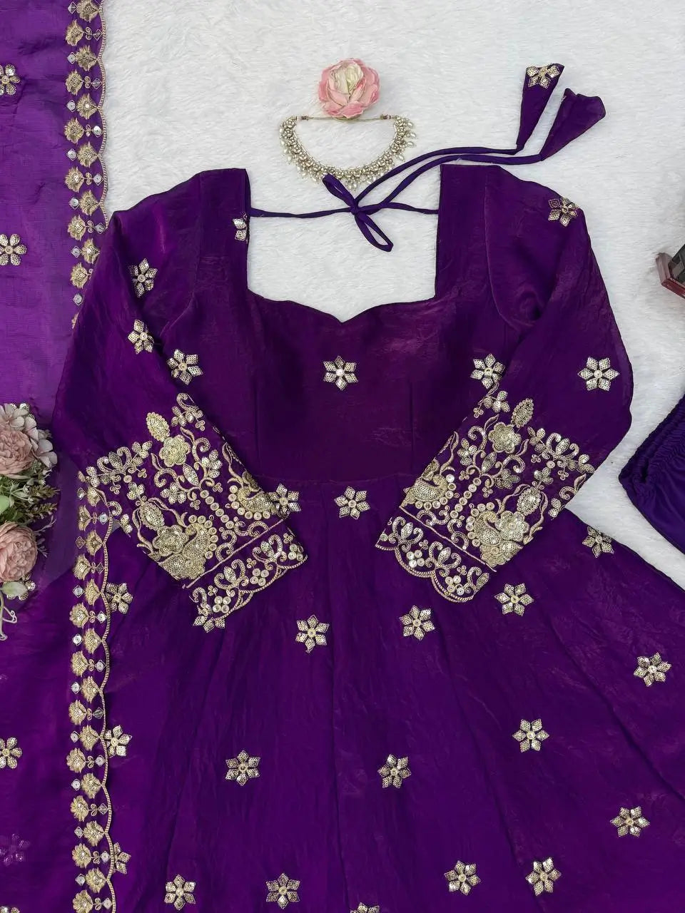 Jewel Tone Sequin Anarkali