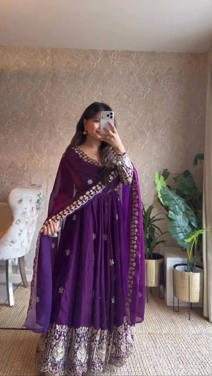 Jewel Tone Sequin Anarkali