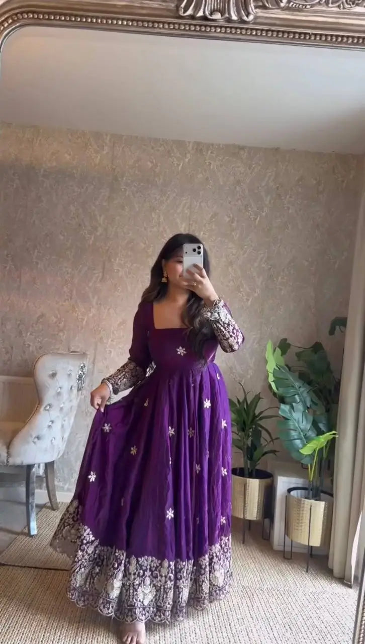 Jewel Tone Sequin Anarkali