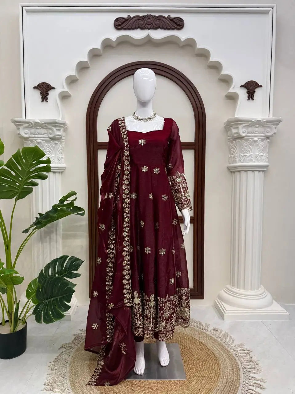Jewel Tone Sequin Anarkali