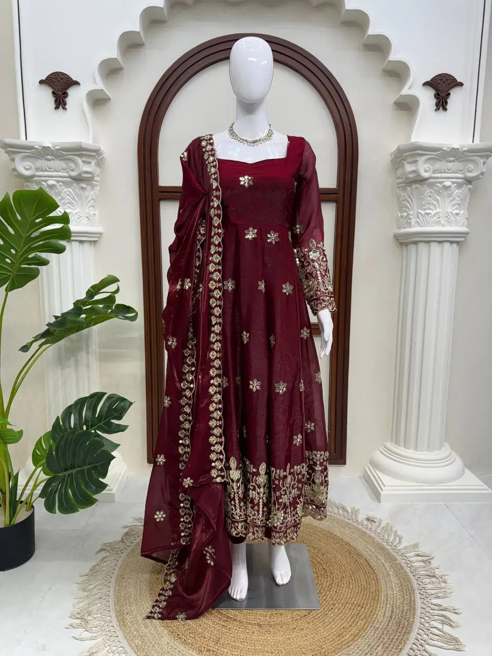 Jewel Tone Sequin Anarkali
