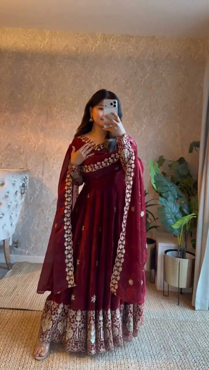 Jewel Tone Sequin Anarkali