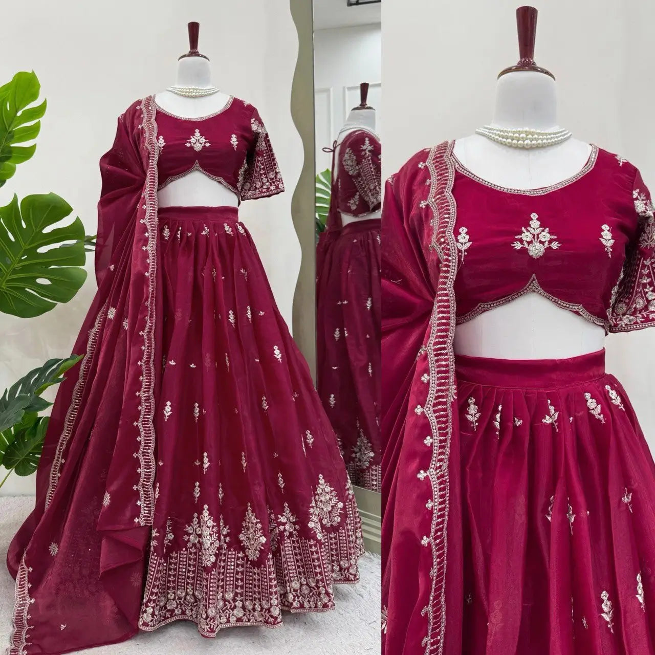 Jimi Choo Embroidered Lehenga Set with Dupatta