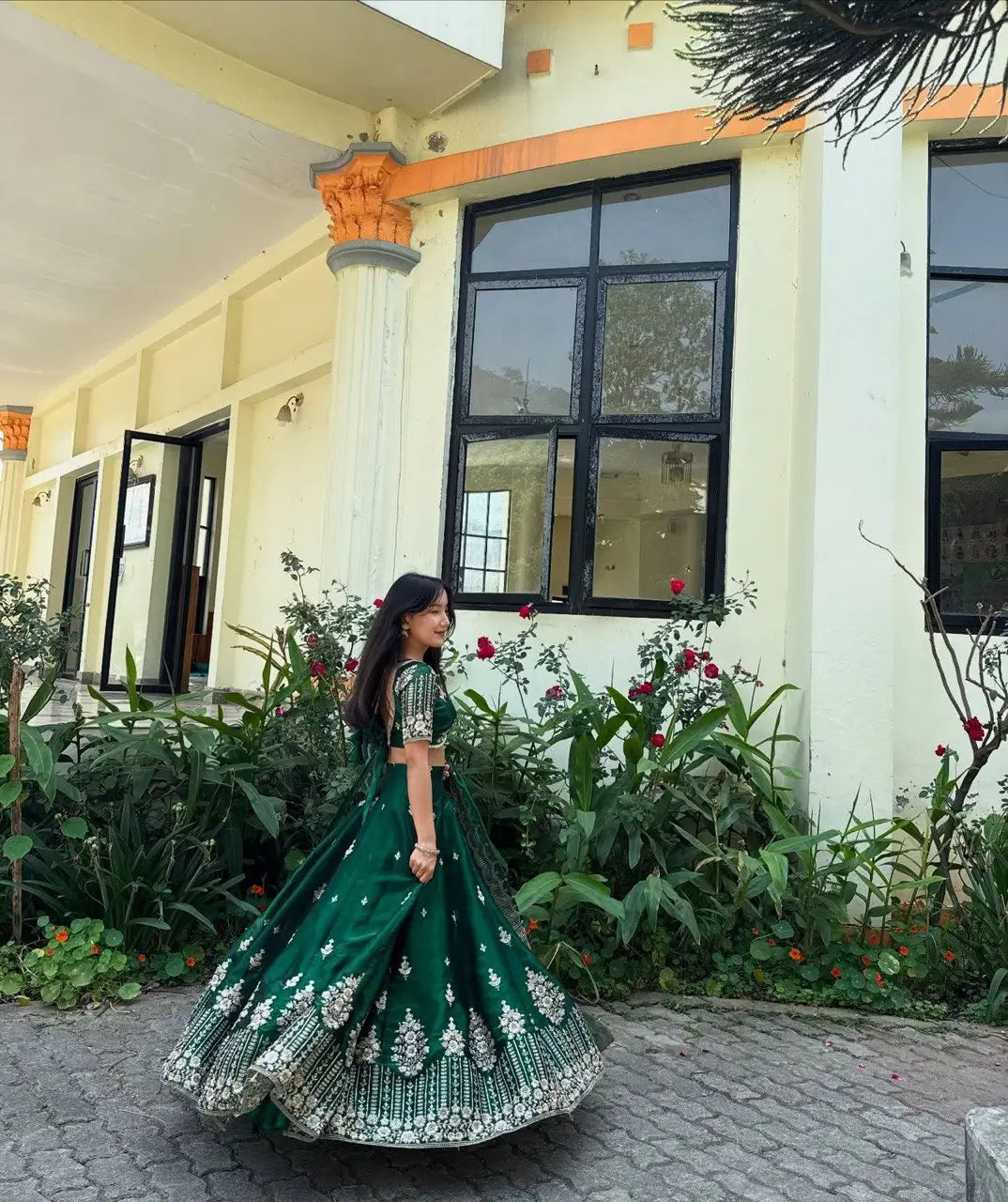 Jimi Choo Embroidered Lehenga Set with Dupatta