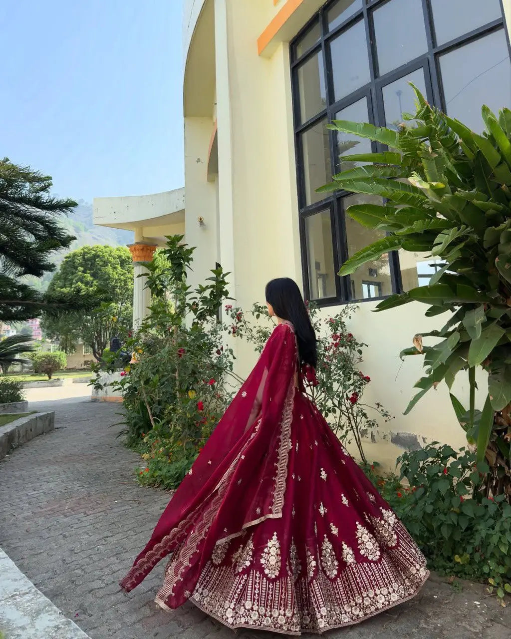 Jimi Choo Embroidered Lehenga Set with Dupatta
