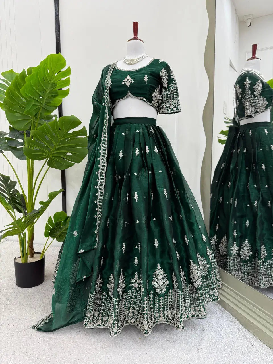 Jimi Choo Embroidered Lehenga Set with Dupatta