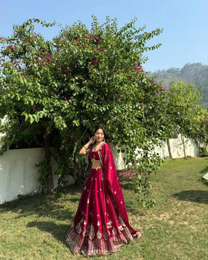 Jimi Choo Embroidered Lehenga Set with Dupatta