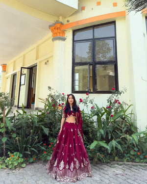 Jimi Choo Embroidered Lehenga Set with Dupatta
