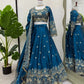 Jimi Choo Embroidered Lehenga Set with Fancy Satin Dupatta