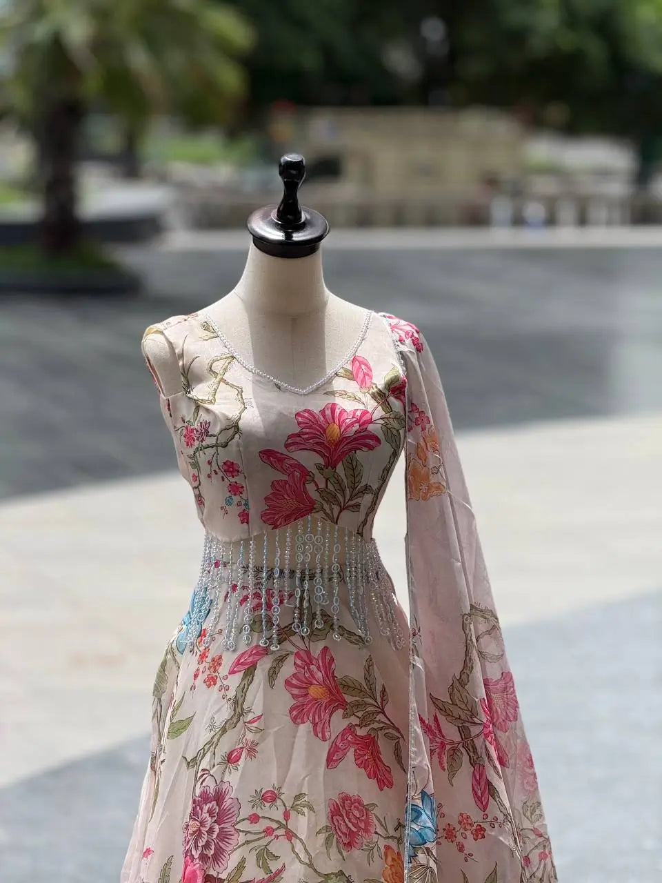 Jimmy Organza Digital Print Lehenga Set with Handcrafted Blouse