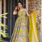 Jimmy Organza Silk Digital Print Anarkali Gown with Dupatta