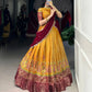 Kanchipuram Printed Zari Weaving Lehenga Set with Dupatta