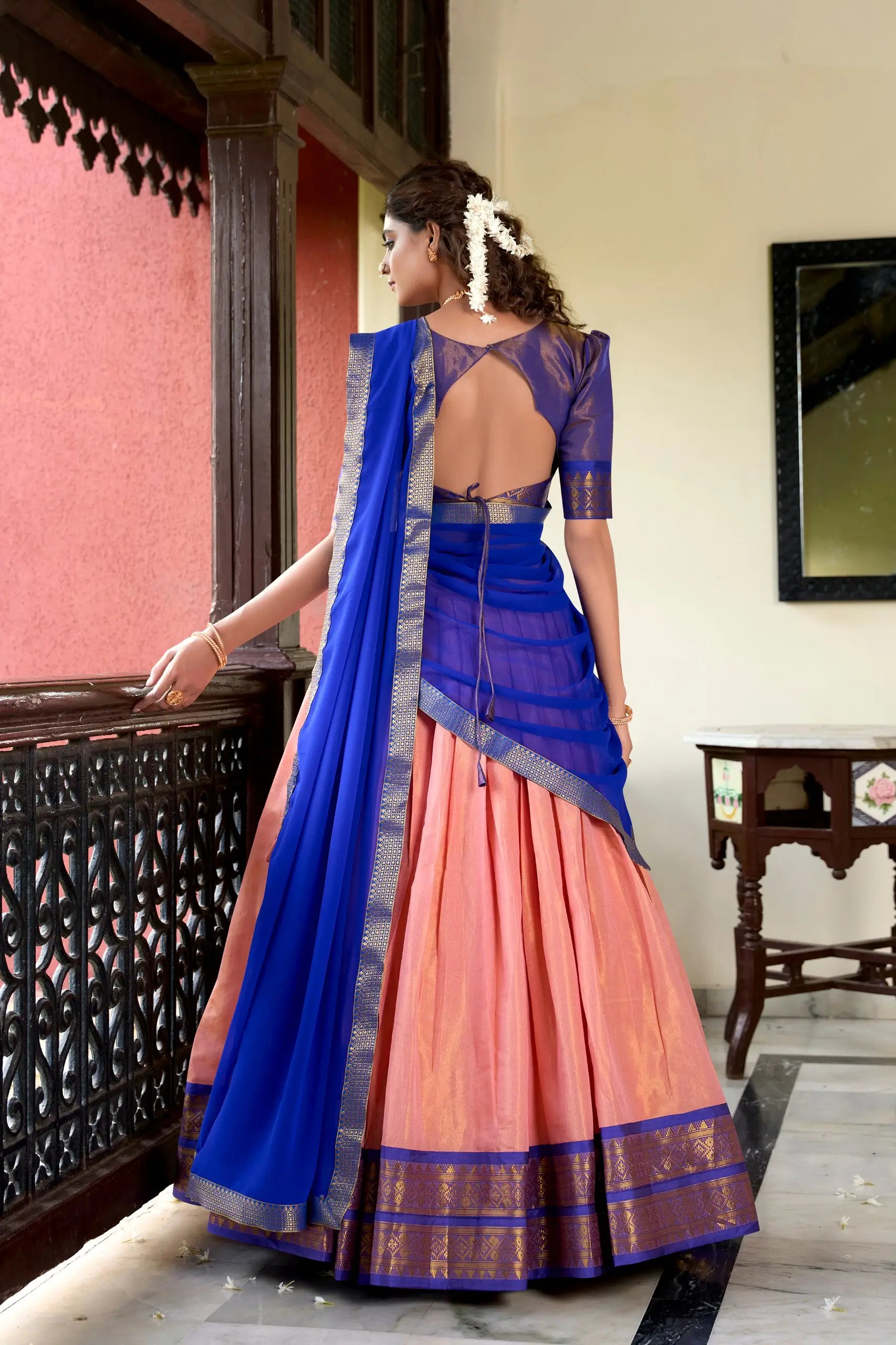 Kanchipuram Silk Zari Weaving Lehenga Set