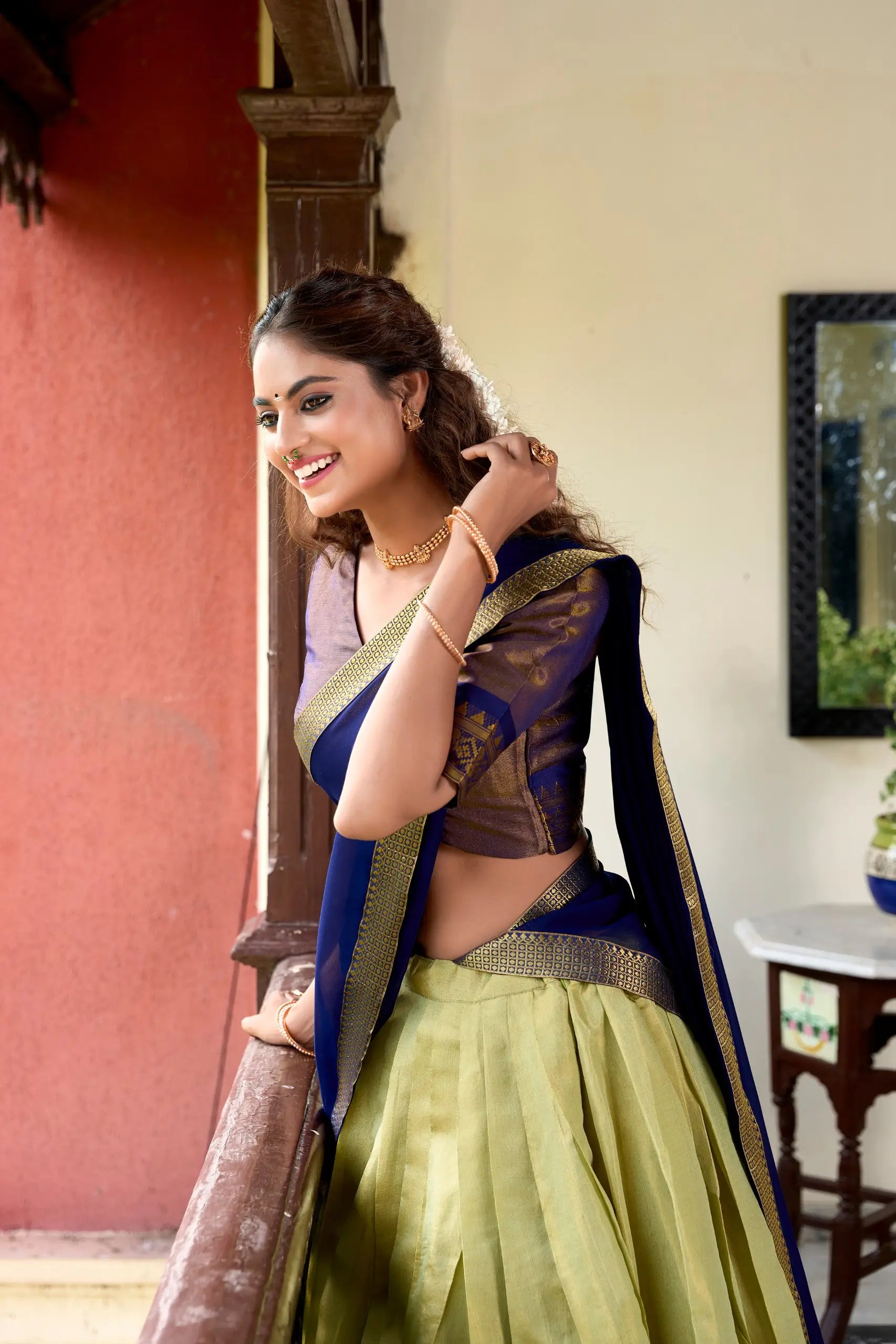 Kanchipuram Silk Zari Weaving Lehenga Set