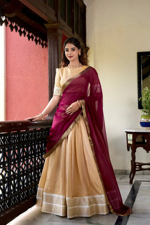 Kanchipuram Silk Zari Weaving Lehenga Set