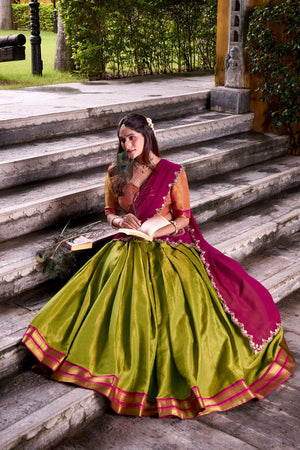 Kanchipuram Zari Weaving Lehenga Set