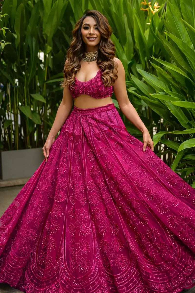 Kasturi Silk Embroidered Designer Lehenga Set