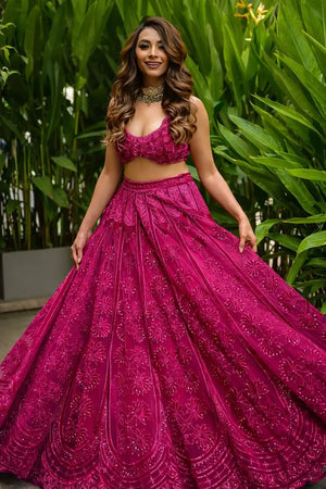Kasturi Silk Embroidered Designer Lehenga Set