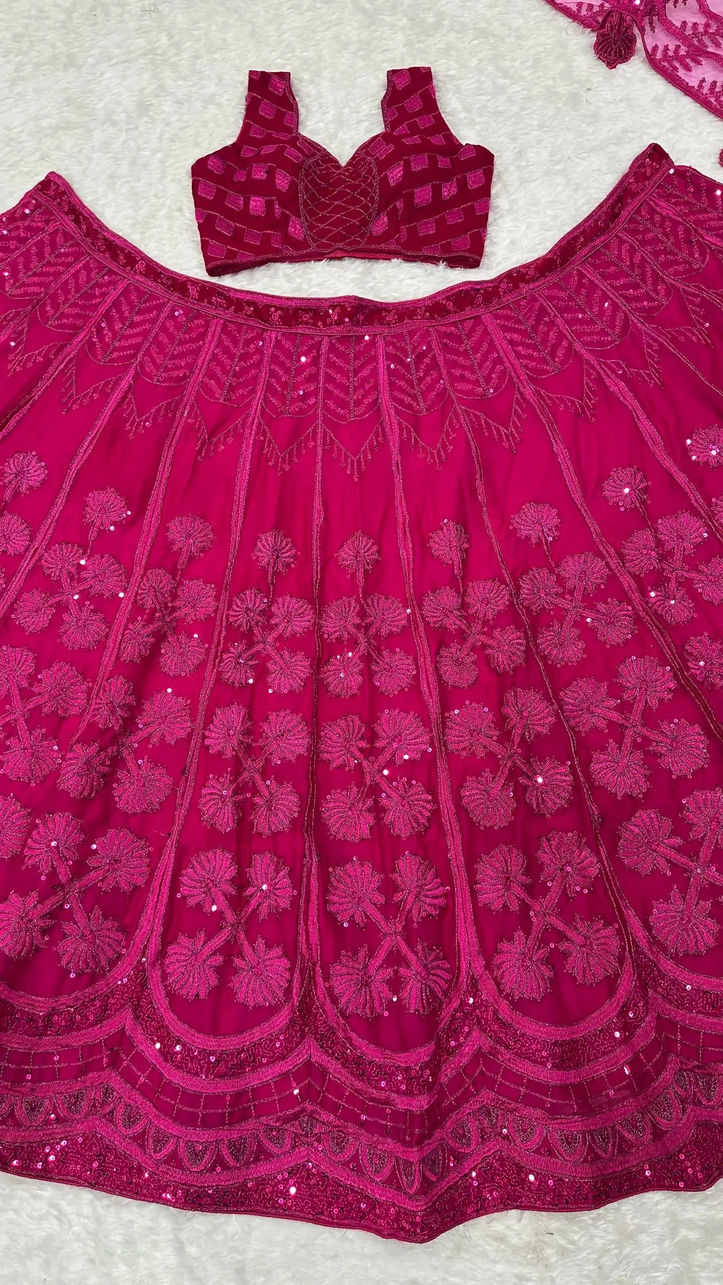 Kasturi Silk Embroidered Designer Lehenga Set