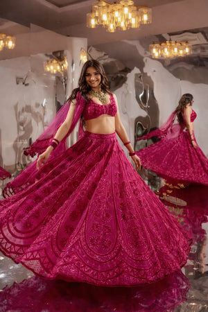 Kasturi Silk Embroidered Designer Lehenga Set