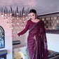 Kasturi Silk Sequin Embroidered Saree with Designer Blouse for Wedding and Party Wear