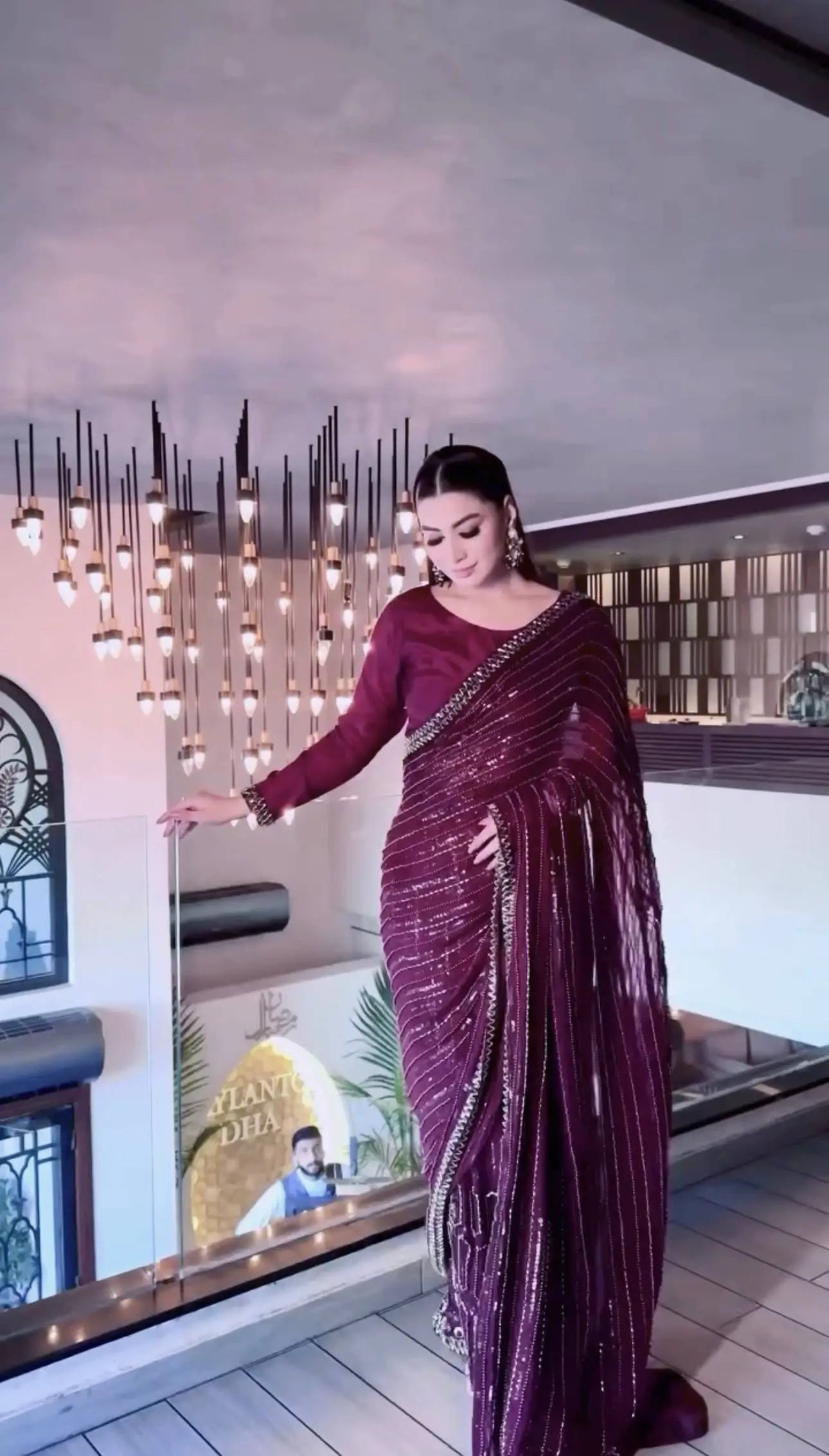 Kasturi Silk Sequin Embroidered Saree with Designer Blouse for Wedding and Party Wear