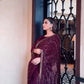 Kasturi Silk Sequin Embroidered Saree with Designer Blouse for Wedding and Party Wear