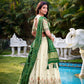 Khadi Cotton Embroidered Lehenga Set with Gaji Silk Dupatta
