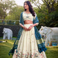 Khadi Cotton Embroidered Lehenga Set with Gaji Silk Dupatta