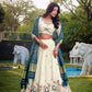 Khadi Cotton Embroidered Lehenga Set with Gaji Silk Dupatta