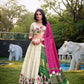 Khadi Cotton Embroidered Lehenga Set with Gaji Silk Dupatta