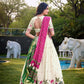 Khadi Cotton Embroidered Lehenga Set with Gaji Silk Dupatta